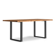 Handcrafted Simpli-Home Fieldcrest dining table with a sturdy wooden surface and elegant design for dining room decor