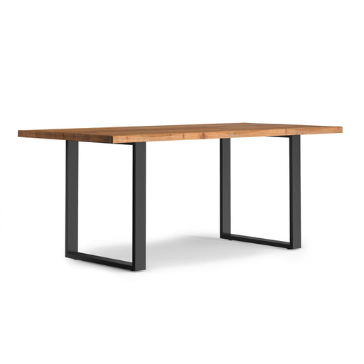 Handcrafted Simpli-Home Fieldcrest dining table with a sturdy wooden surface and elegant design for dining room decor