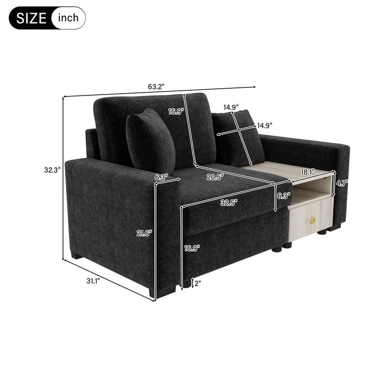 Noble House modular sofa couch with storage armrest and center console, featuring plush seating and modern design.
