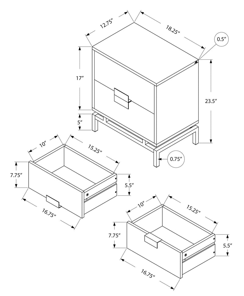 Accent Side Table, Storage Drawer, Modern Design - R&R Furniture Gallery (Fountain Valley, CA)