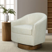 Upholstered Swivel Chair - Cream - R&R Furniture Gallery (Fountain Valley, CA)
