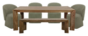 Crossings - Downtown Rectangular Dining Table With 4 Upholstered Chairs - Amber - R&R Furniture Gallery (Fountain Valley, CA)
