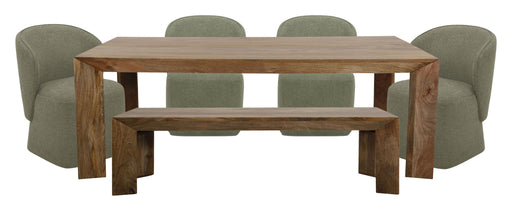 Crossings - Downtown Rectangular Dining Table With 4 Upholstered Chairs - Amber - R&R Furniture Gallery (Fountain Valley, CA)