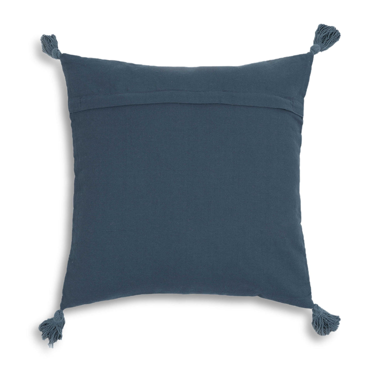 Blossom - 20" Printed Cotton Tassel Accent Cushion - Blue - R&R Furniture Gallery (Fountain Valley, CA)
