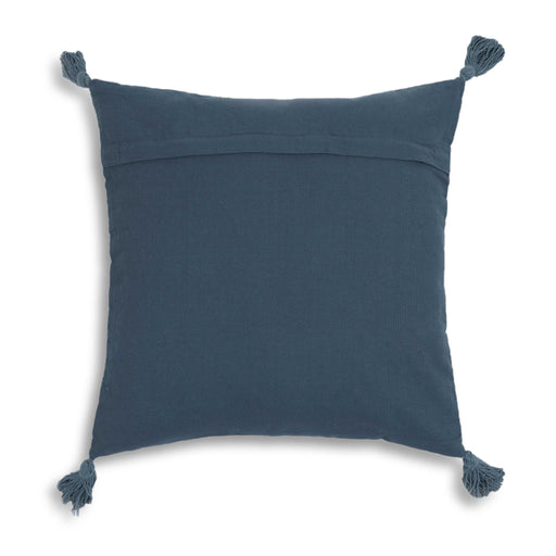 Blossom - 20" Printed Cotton Tassel Accent Cushion - Blue - R&R Furniture Gallery (Fountain Valley, CA)