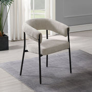 Jirina - Chenille Arm Chair (Set of 2) - Beige & Black - R&R Furniture Gallery (Fountain Valley, CA)