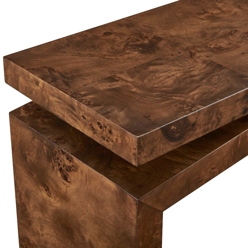 Naoko - Burl Wood Console Table - Woodtone