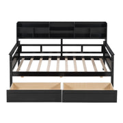 Daybed, Slat Support, With Bedside Shelves And 2 Drawers - R&R Furniture Gallery (Fountain Valley, CA)