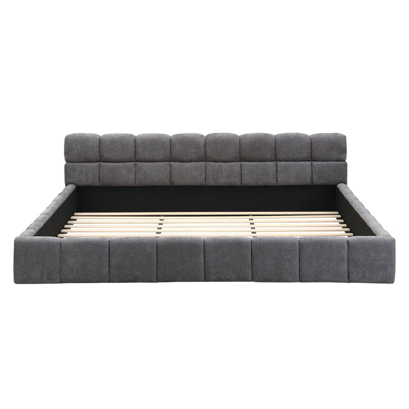 Elegant Upholstered Bed With Checkerboard Design - R&R Furniture Gallery (Fountain Valley, CA)