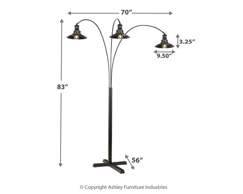 Sheriel - Metal Arc Lamp  - Black - R&R Furniture Gallery (Fountain Valley, CA)