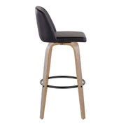 Lumi Source Toriano fixed height contemporary barstools with swivel and round footrest, set of 2, featuring sleek modern design