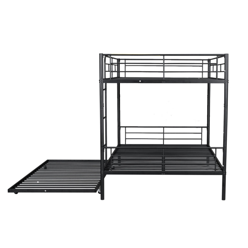 Steel construction bunk bed by DreamHaus featuring sturdy frame, twin beds stacked vertically, and safety rails in a modern bedroom setting.