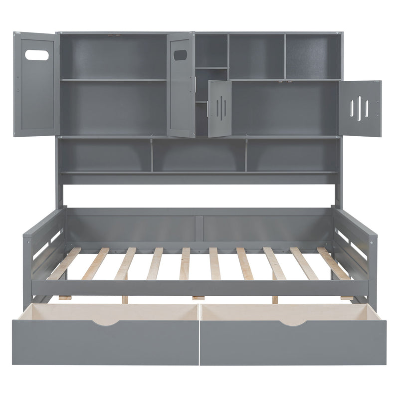 Daybed With All-In-One Cabinet And Shelf - R&R Furniture Gallery (Fountain Valley, CA)