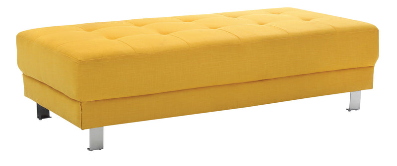 Contemporary upholstered ottoman by Glory Furniture, ideal for living room decor, with plush fabric and modern design.