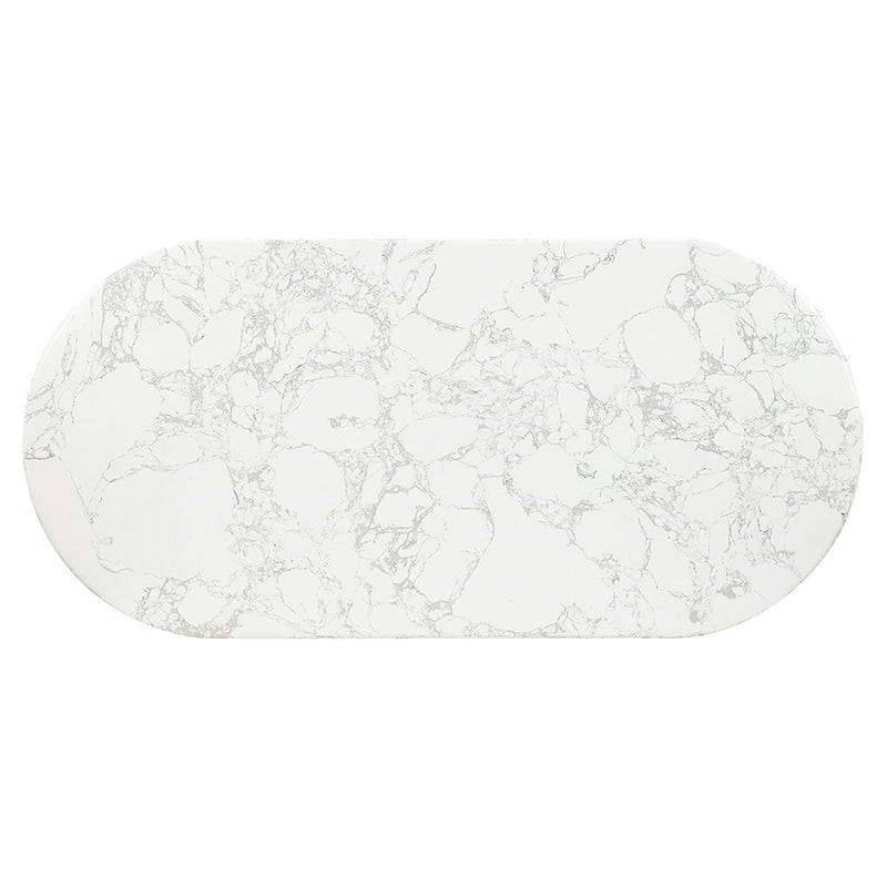 Zayn - Dining Table - White Natrual Marble Top & White - R&R Furniture Gallery (Fountain Valley, CA)