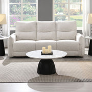 Lalisa - Power Motion Sofa With USB Port - Cream Chenille - R&R Furniture Gallery (Fountain Valley, CA)