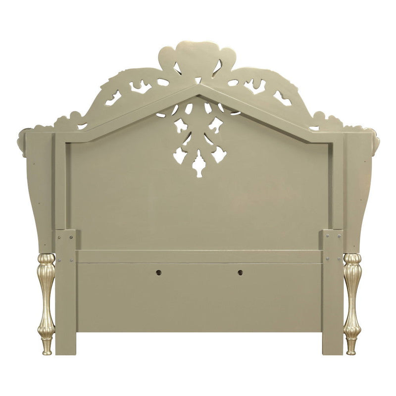 Vatican - Eastern King Bed - Synthetic Leather, Light Gold & Champagne Silver - R&R Furniture Gallery (Fountain Valley, CA)