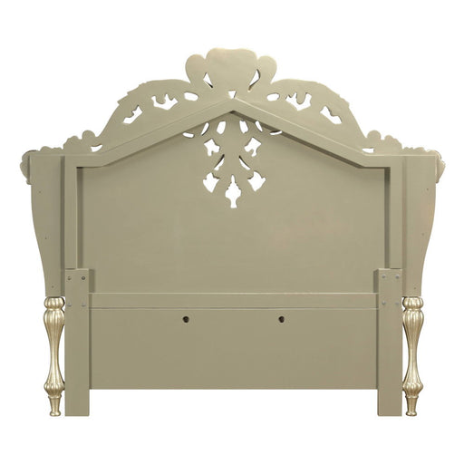 Vatican - Eastern King Bed - Synthetic Leather, Light Gold & Champagne Silver - R&R Furniture Gallery (Fountain Valley, CA)
