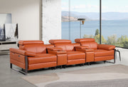 1246 - Modular Power Triple Reclining Dual Console Sofa With Power Reclining Headrests - R&R Furniture Gallery (Fountain Valley, CA)