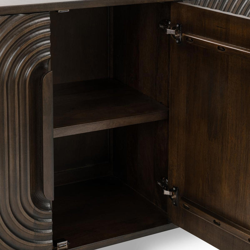 Colson - Mango Wood 4 Door Cabinet - Dark Brown - R&R Furniture Gallery (Fountain Valley, CA)