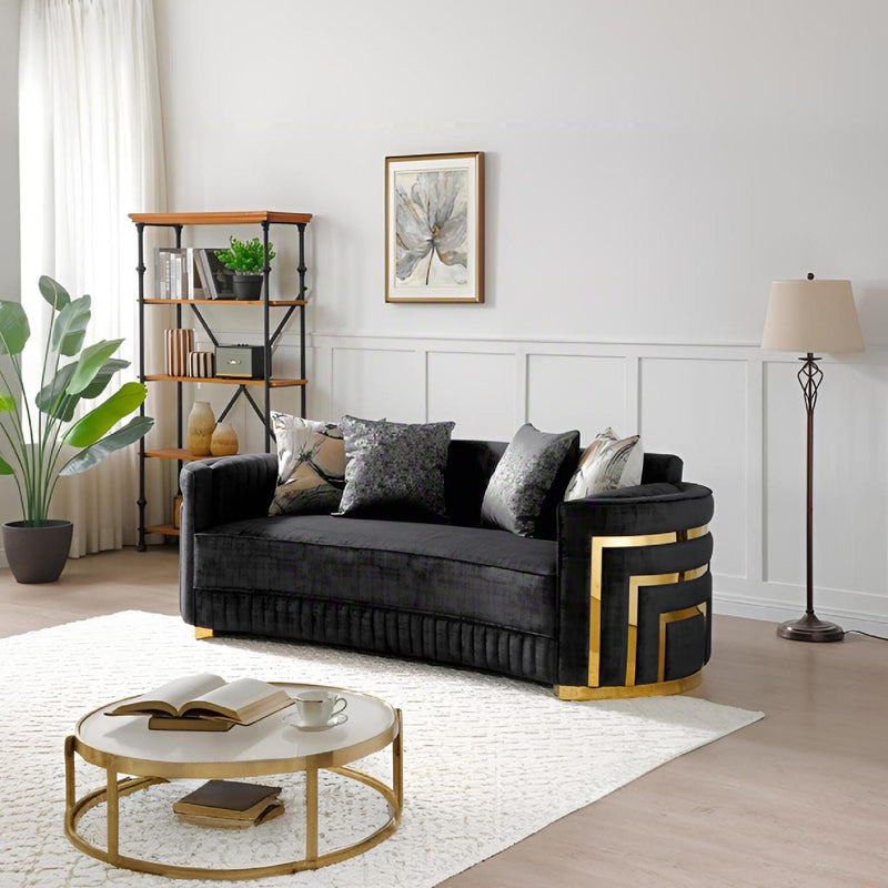 Soledad - Sofa With Upholstery And Hued Accents - Black - R&R Furniture Gallery (Fountain Valley, CA)
