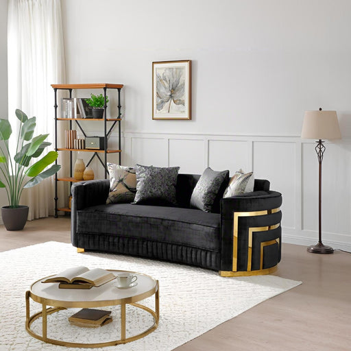Soledad - Sofa With Upholstery And Hued Accents - Black - R&R Furniture Gallery (Fountain Valley, CA)