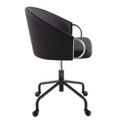 Lumi Source Claire contemporary glam task chair with a sleek black design and cushioned seat, ideal for modern office desks