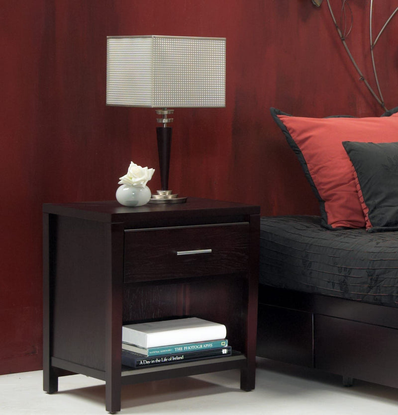 Nevis One Drawer Nightstand in Espresso