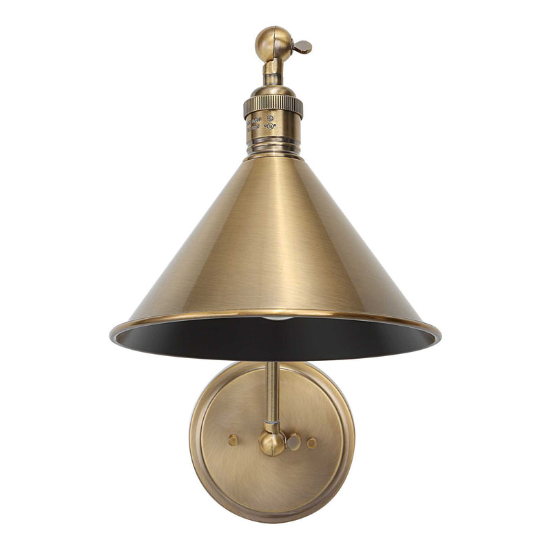 Uttermost Exeter 1 Light Gold Adjustable Sconce with modern design and sleek metal finish, mounted on a wall.