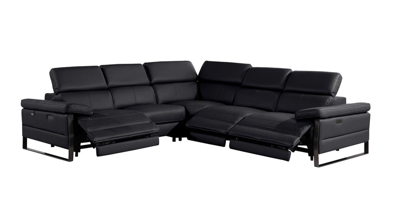 1246 - 5-Piece L-Shaped Modular Power Reclining Sectional With Power Headrests