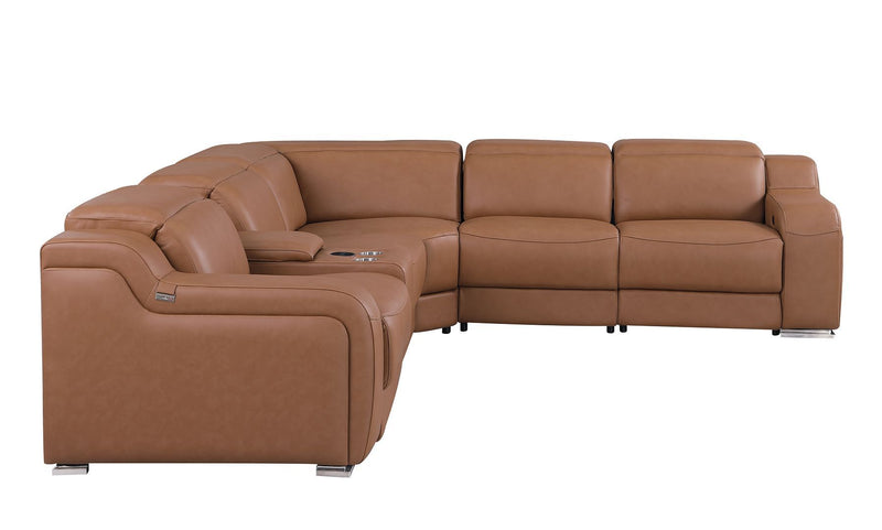 1116 - 6-Piece L-Shaped Sectional Sofa In With 3 Power Recliners & Power Headrests