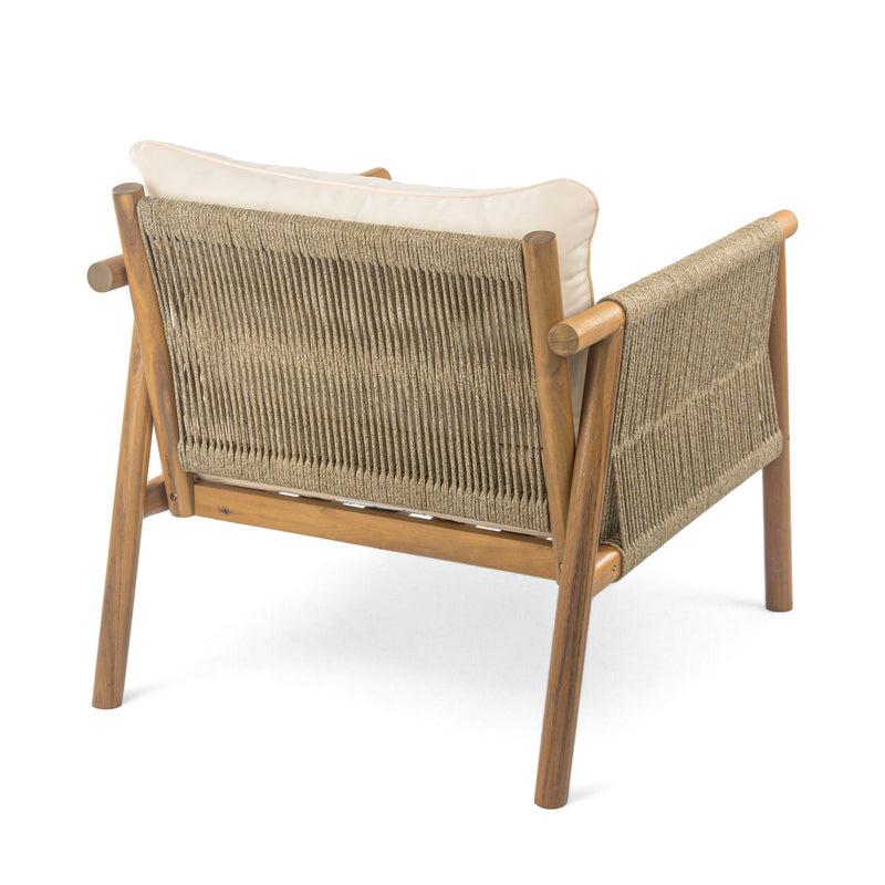 Modern Outdoor Woven Lounge Chair With Solid Frame And Cushions - R&R Furniture Gallery (Fountain Valley, CA)
