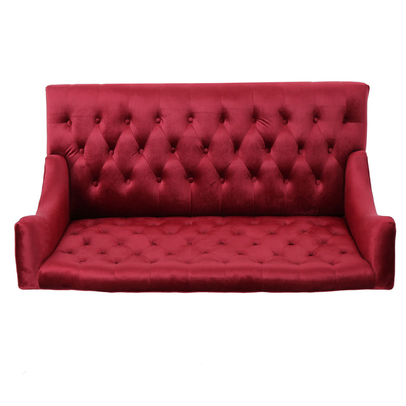 Noble House Nurturing upholstered loveseat with wing back design, diamond tufting, and plush seating in a modern stationary style.