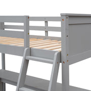 DreamHaus loft bed with built-in shelves and desk, showcasing a space-saving design for modern bedrooms.