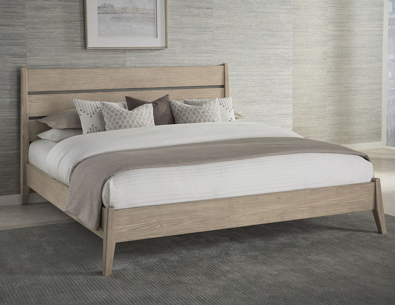 Sumire California King-size Slatted Ash Wood Platform Bed in Ginger