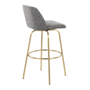 Set of two Lumi Source Toriano contemporary fixed-height barstools with swivel, round footrest, and sleek modern design.