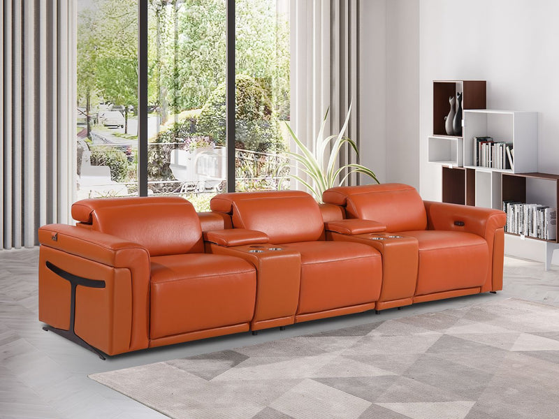 1126 - 5-Piece Modular Power Reclining Sofa In With 3 Power Recliners & Power Headrests - R&R Furniture Gallery (Fountain Valley, CA)