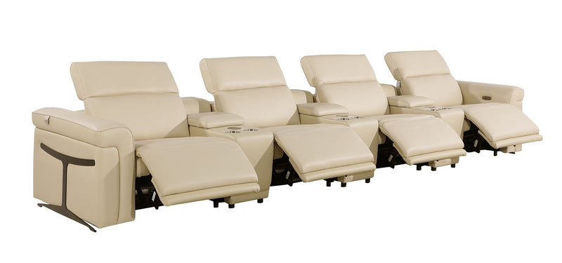 1126 - 7-Piece Modular Power Reclining Sofa In With 4 Power Recliners & Power Headrests