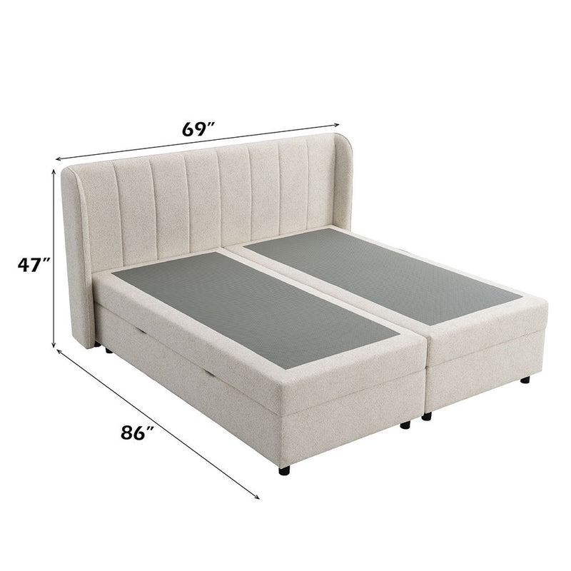 Adonia - Queen Bed With Storage - Beige - R&R Furniture Gallery (Fountain Valley, CA)