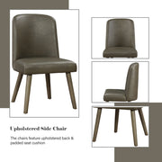 Waylon - Side Chair (Set of 2) - Gray Synthetic Leather & Gray Oak - R&R Furniture Gallery (Fountain Valley, CA)