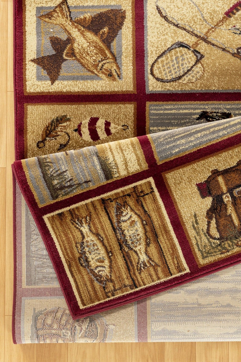 Nature's Nest - 5'3" X 7'3" Lodge Area Rug - Red - R&R Furniture Gallery (Fountain Valley, CA)