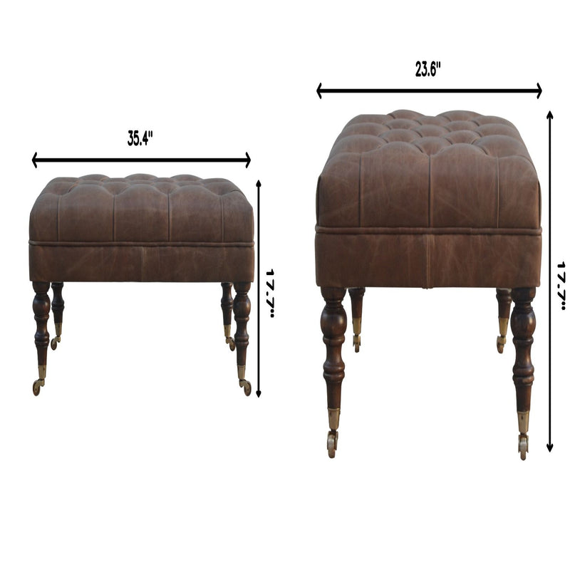 Buffalo - Ottoman With Castor Legs - R&R Furniture Gallery (Fountain Valley, CA)