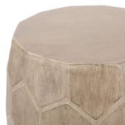 Outdoor lightweight concrete side table from Noble House with natural finish, suitable for patio or garden decor.