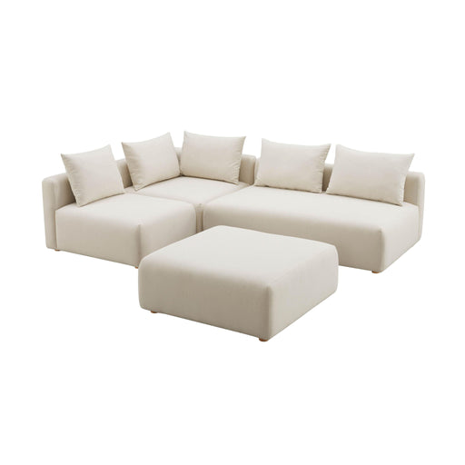 Hangover - 4-Piece Linen Modular Chaise Sectional - Cream - R&R Furniture Gallery (Fountain Valley, CA)