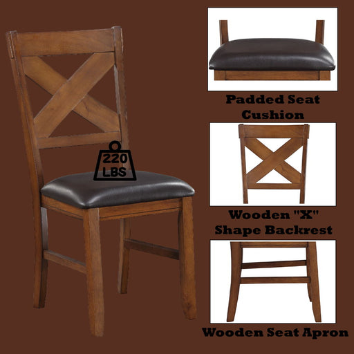 Apollo - Side Chair (Set of 2) - Espresso Synthetic Leather & Walnut - R&R Furniture Gallery (Fountain Valley, CA)