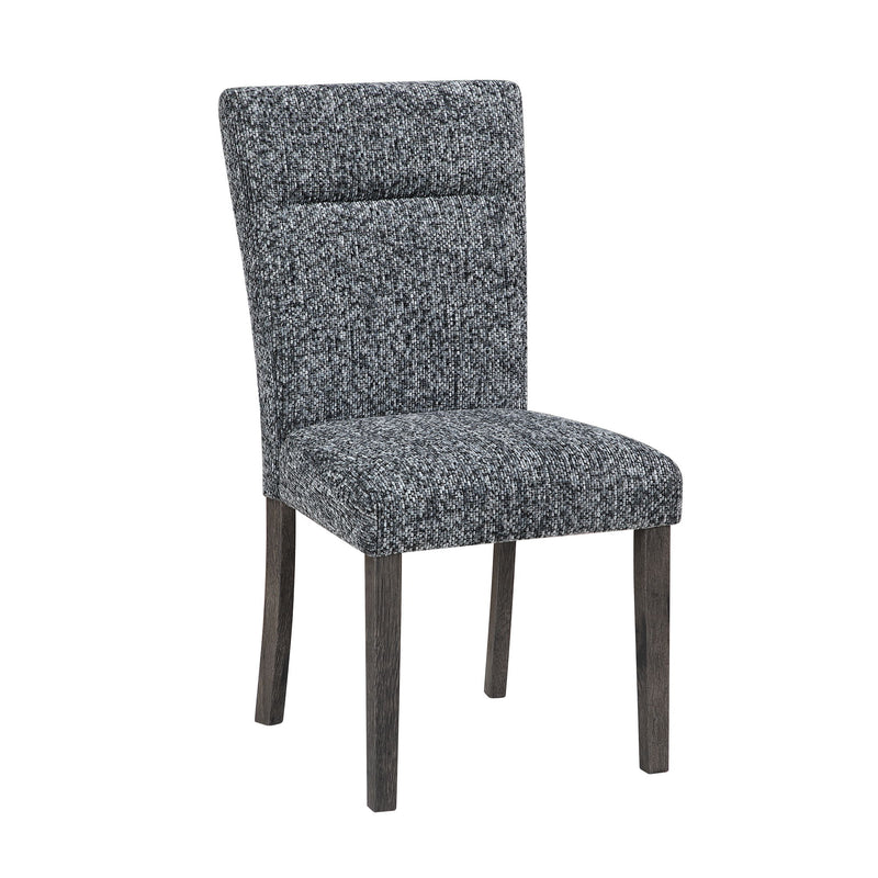 Set of two Global Furniture USA Sharon gray dining chairs with extended back and modern design for kitchen or dining room.