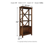 Baldridge - Large Bookcase - Rustic Brown - R&R Furniture Gallery (Fountain Valley, CA)