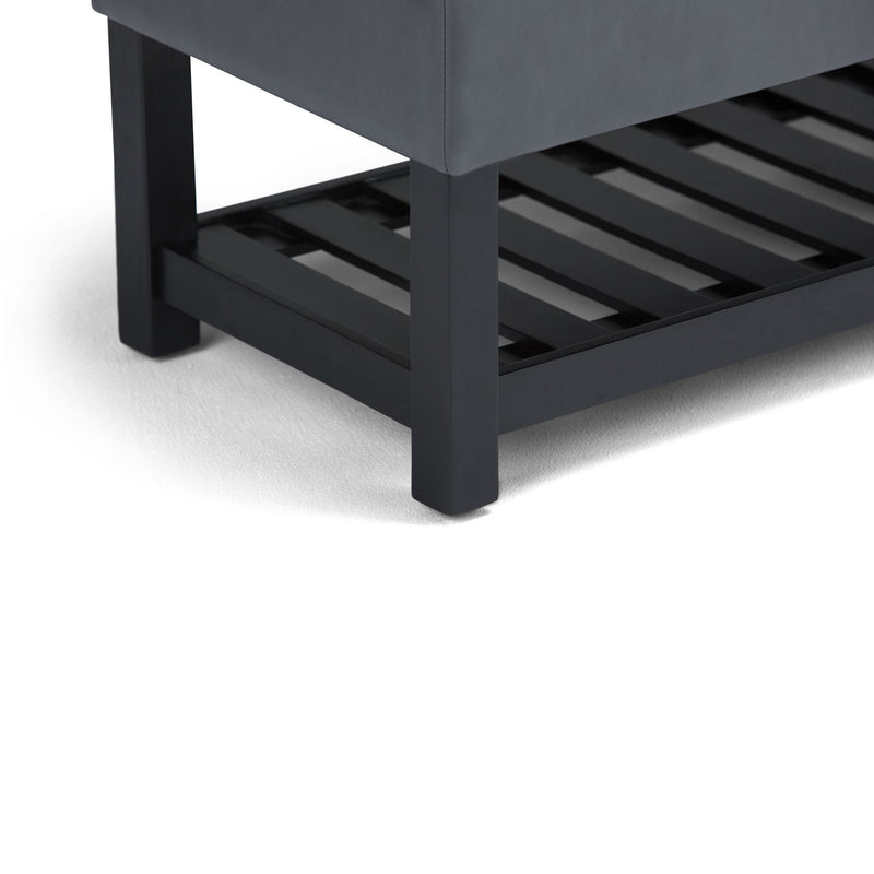 Saxon - Upholstered Transitional Storage Ottoman Bench - R&R Furniture Gallery (Fountain Valley, CA)