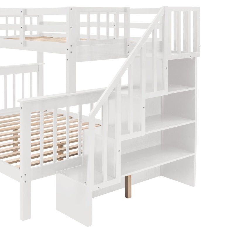 Stairway Bunk Bed With Storage And Guard Rail For Bedroom - R&R Furniture Gallery (Fountain Valley, CA)