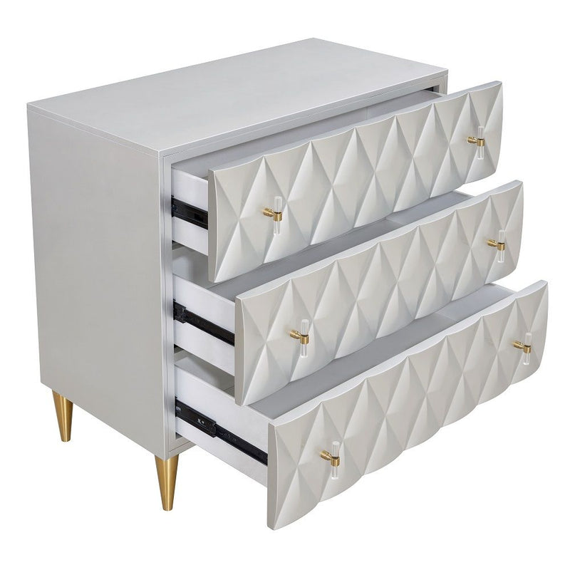 Anson - Console Cabinet - Metallic Silver & Champagne - R&R Furniture Gallery (Fountain Valley, CA)